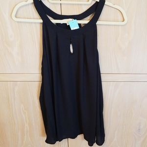 Creative Commune Black tank type top w fringe NWT